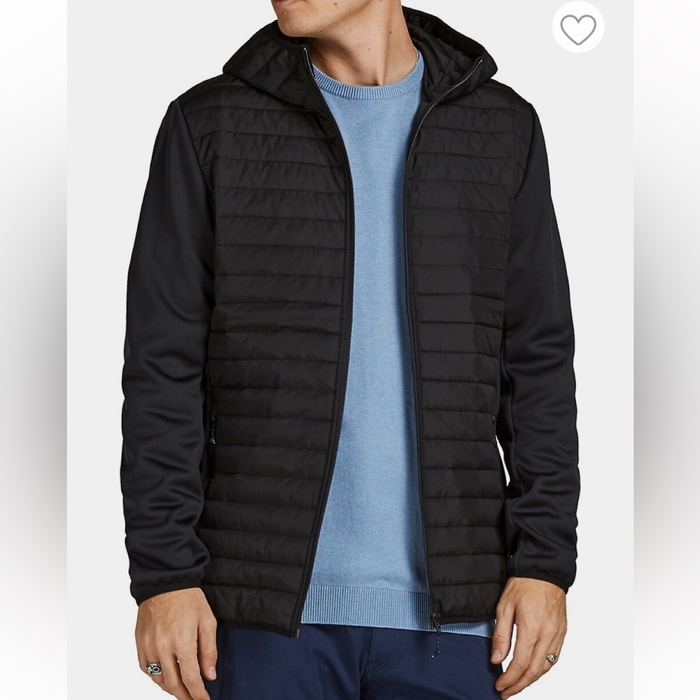 Produkt ~ Quilted Zip Front Hooded Jacket ~ Black ~ Men’s Size Small - Picture 14 of 14